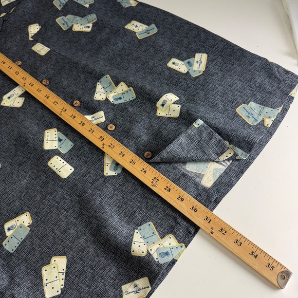 Tommy Bahama Primary Black Dominos All Over Print Silk Hawaiian Shirt MEDIUM - Picture 6 of 6